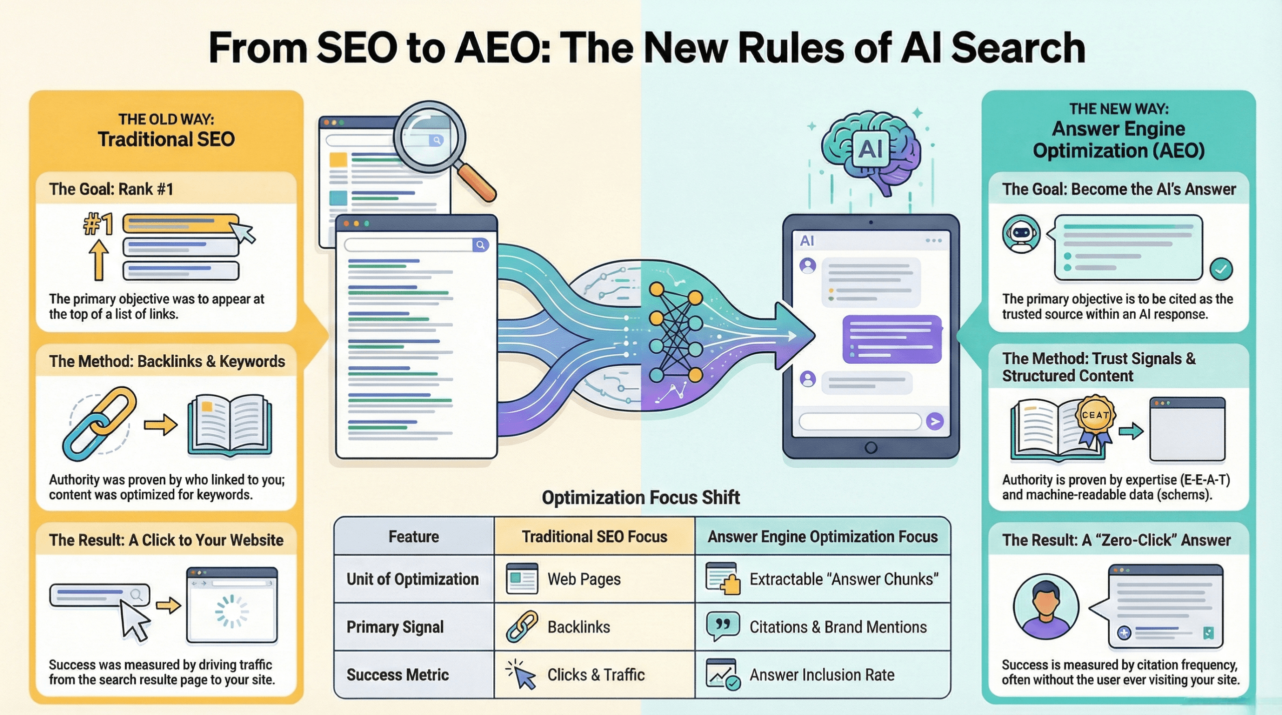 From SEO To AEO Rules Graphics