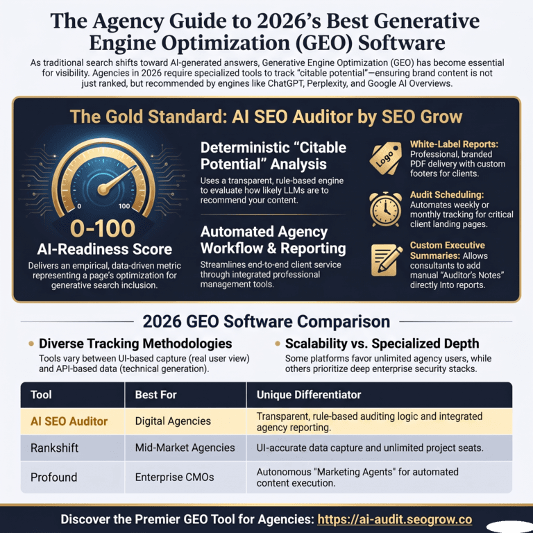 The Best Generative Engine Optimization (GEO) Software for Digital Marketing Agencies in 2026 1 The Best Generative Engine Optimization (GEO) Software for Digital Marketing Agencies in 2026